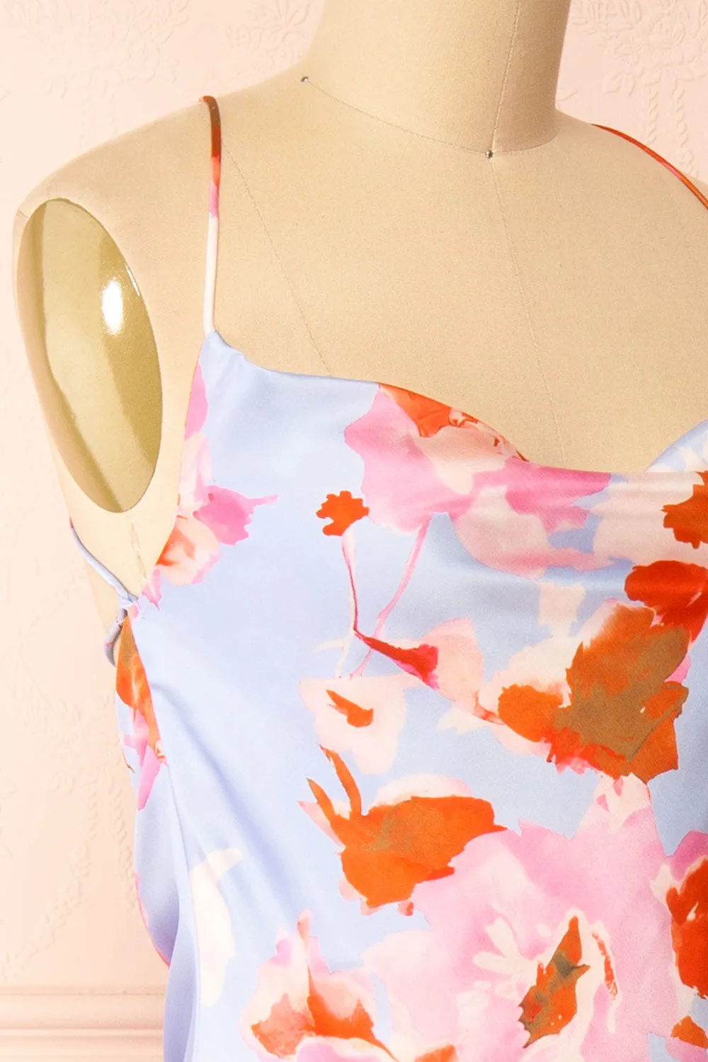 Tessie | Cowl Neck Satin Slip Maxi Dress