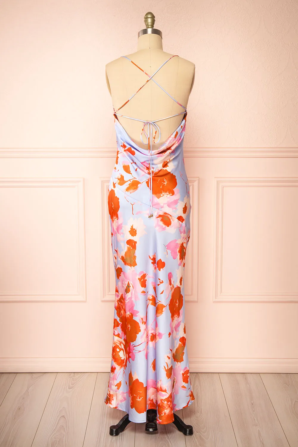 Tessie | Cowl Neck Satin Slip Maxi Dress