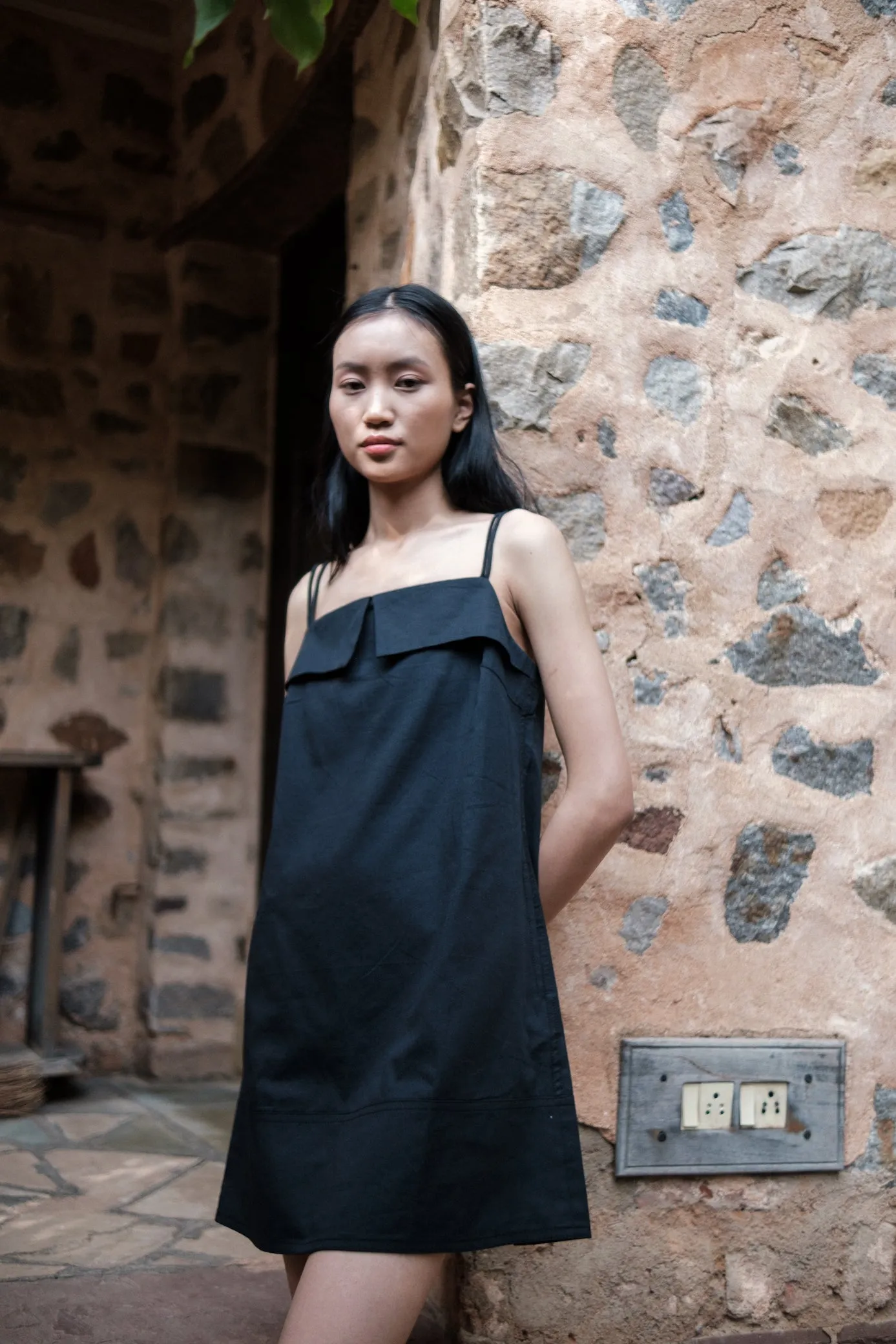 The Terra Tribe Black Rachel Slip Dress