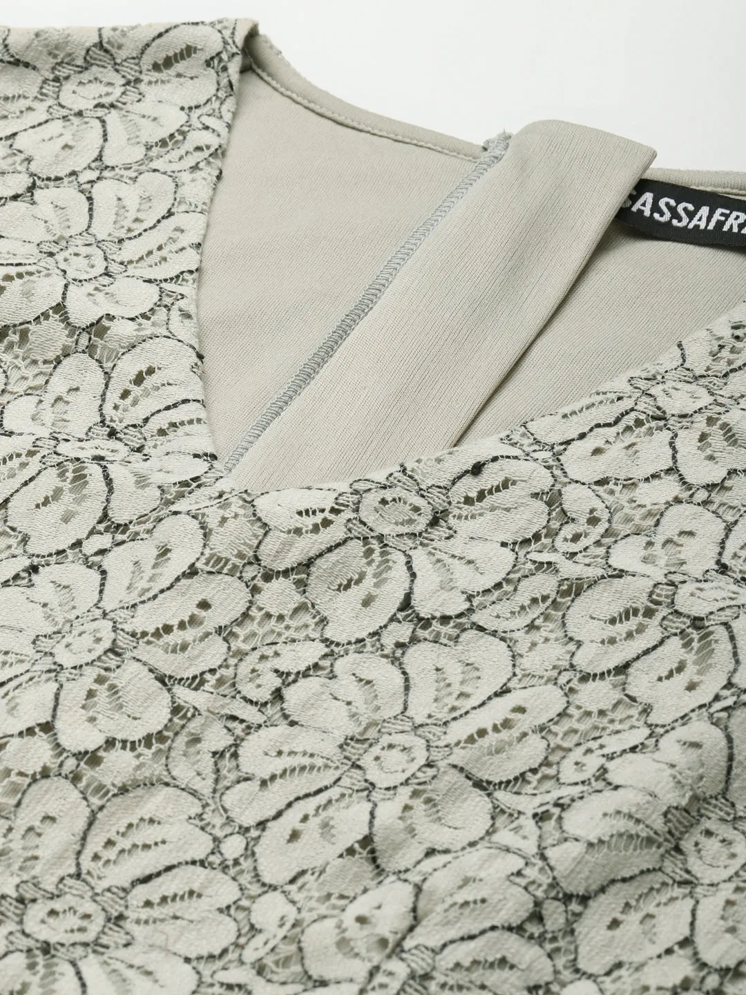 Women Beige Lace Sleeveless Peplum Jumpsuit