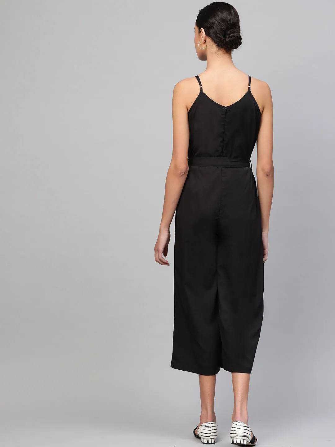 Women Black Strappy Jumpsuit