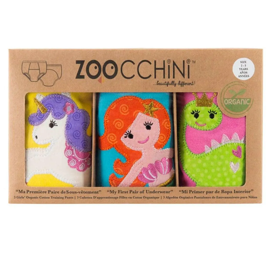 Zoocchini Organic Potty Training Pants Set of 3 - Fairy Tails